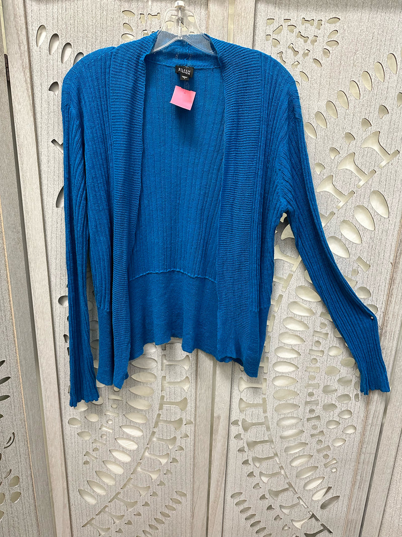 Eileen Fisher Linen Blue Ribbed Size L Sweater