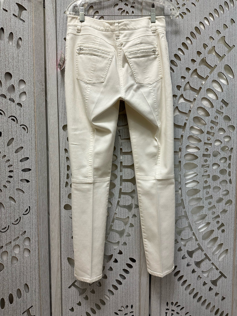 Per Se Cotton Blend OFF WHITE Solid Size 4 Pants