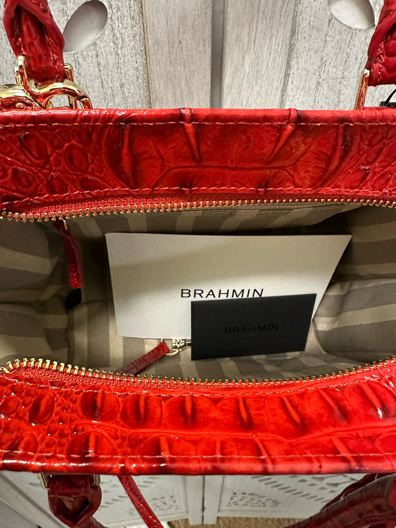 Brahmin Leather Red Mini Priscilla Handbag