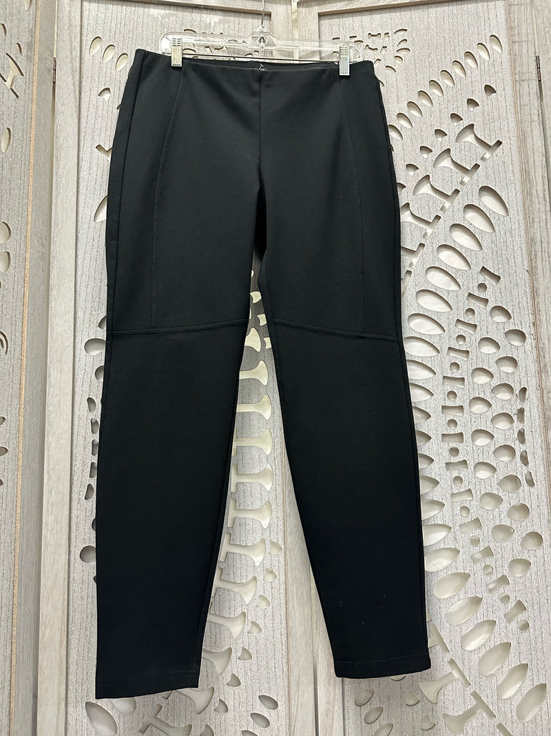 Eileen Fisher Rayon Blend Black Solid Size M Pants