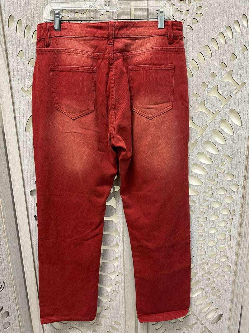 MissLook Cotton Burnt Orange flowers Size L Jeans