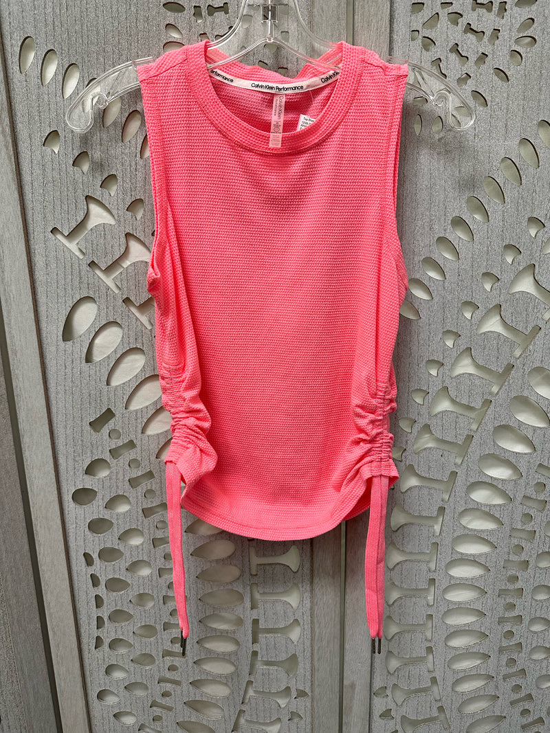 Calvin Klein Performance Cotton Blend Neon Pink Textured Size XS Athletic Wear