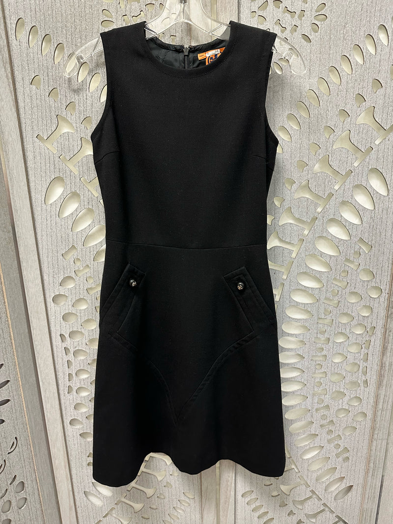 Tory Burch Polyblend Black Solid Size 0 Dress