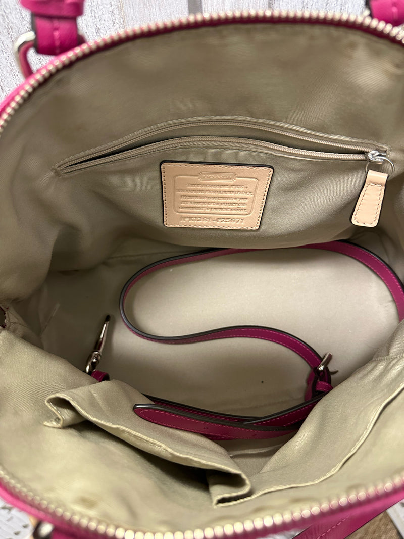 COACH Saffiano leather Magenta Handbag