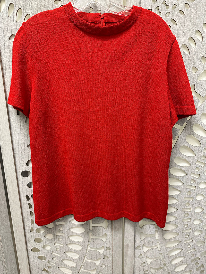 St. John Santana Knit Red Solid Size L Sweater