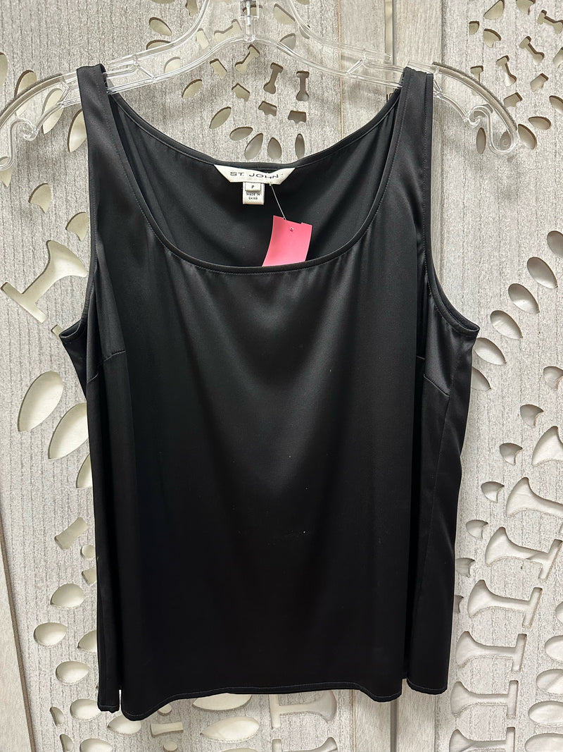 St. John Silk Blend Black Solid Size P Blouse