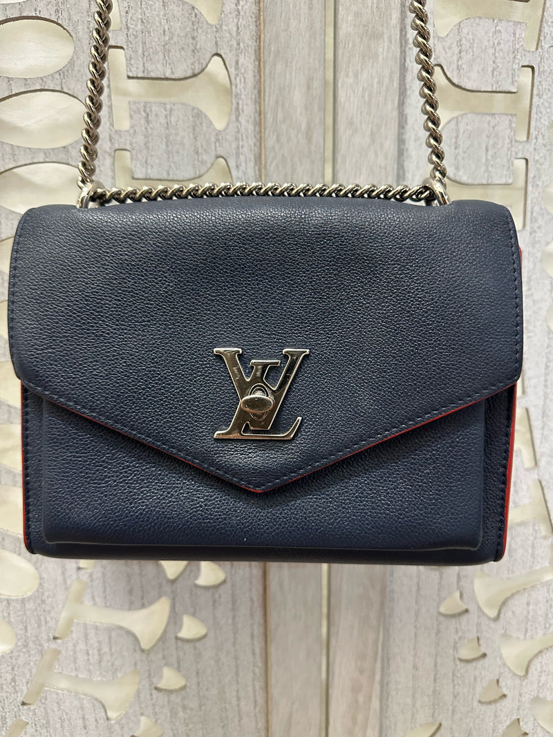 Louis Vuitton Calfskin Navy Handbag