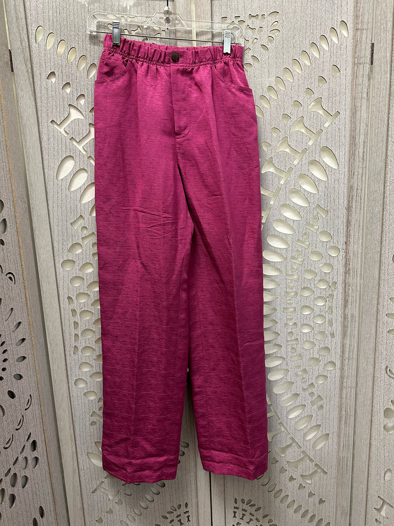 NORDSTROM Silk Blend Fuchsia Tonal lines Size S Pants