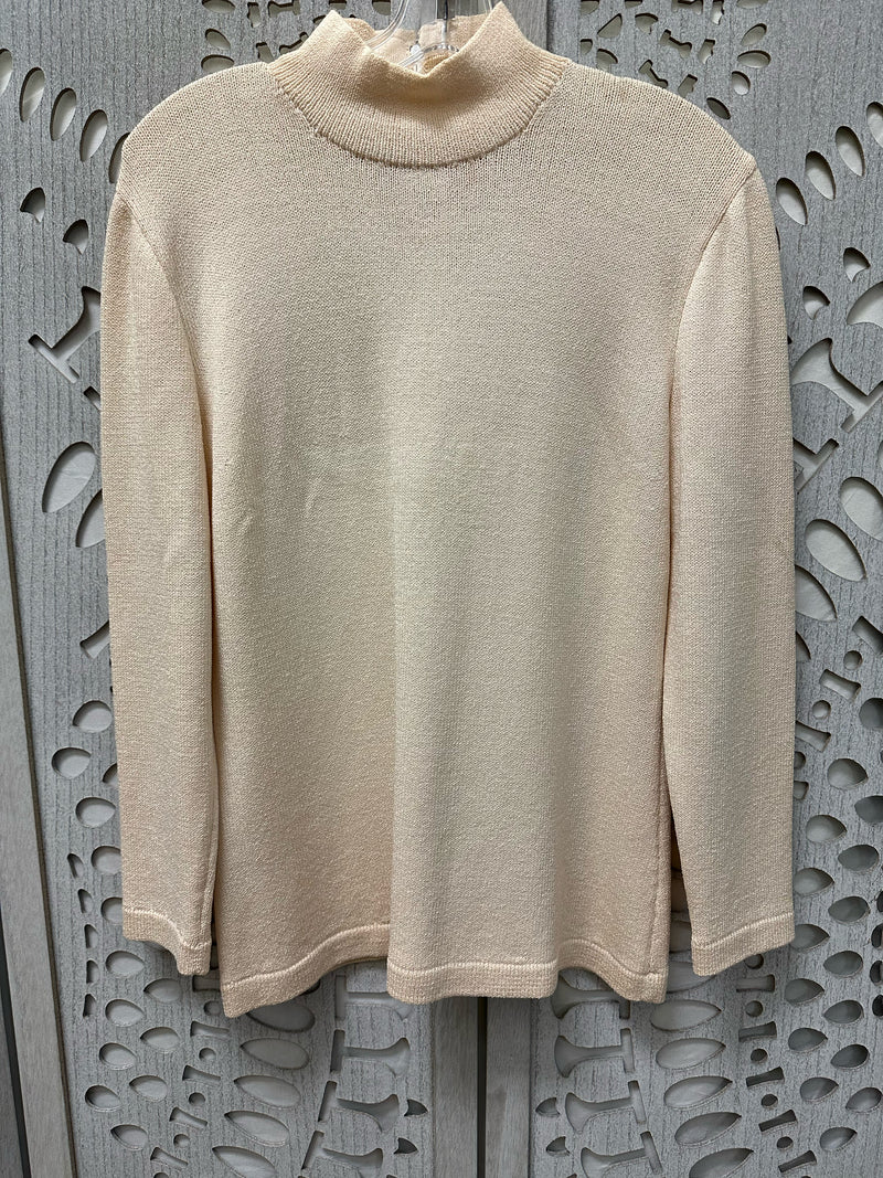 St. John Santana Knit Beige Solid Size M Sweater