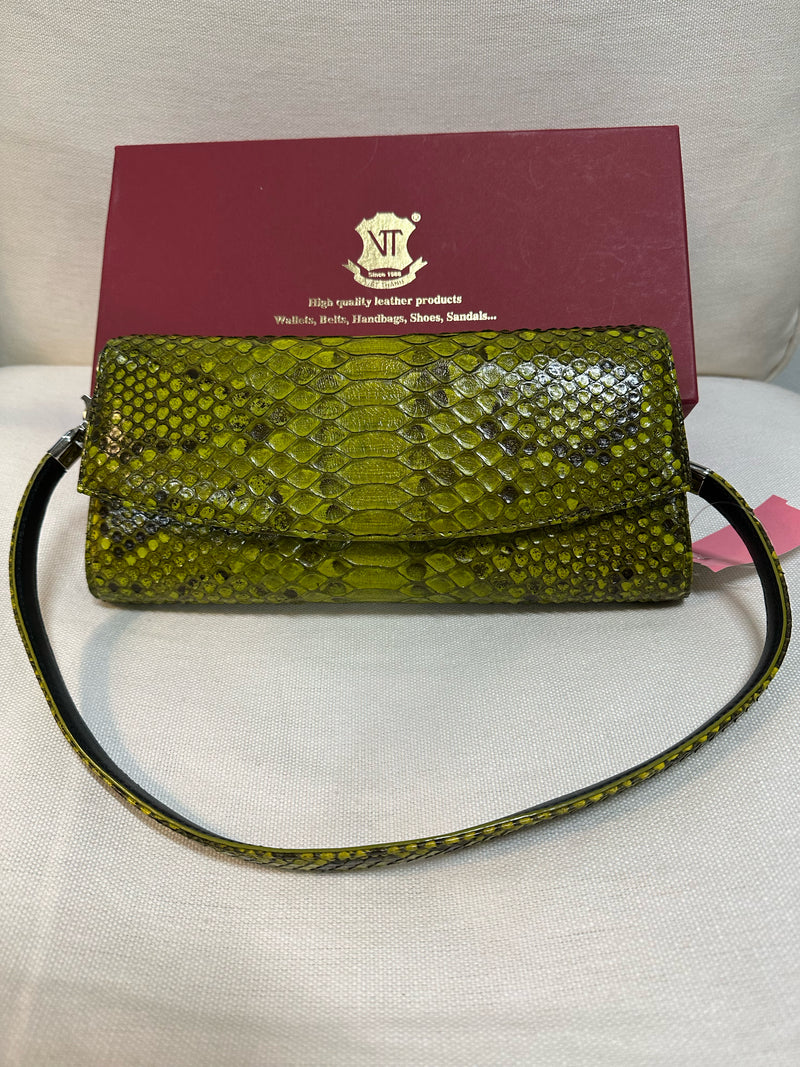 Viet Thanh Crocodile Green Croc Print Handbag