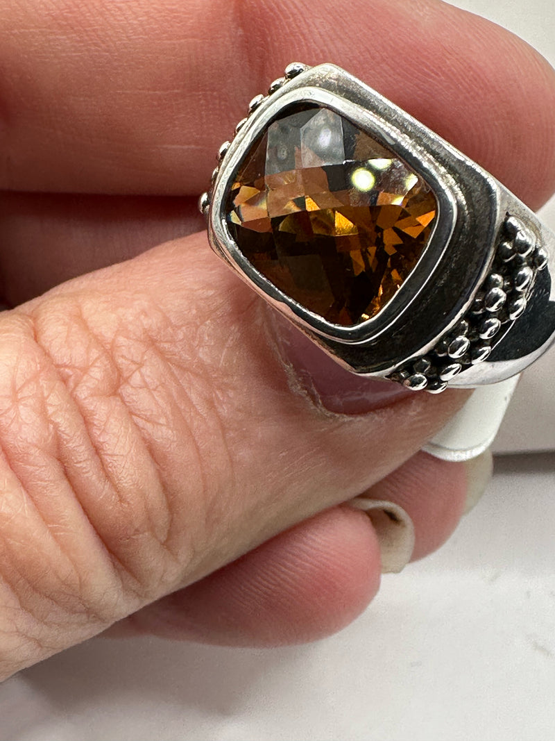 Michael Dawkins Sterling 925 Amber Ring