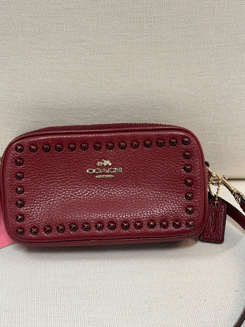 COACH Pebbled Leather Burgundy Handbag