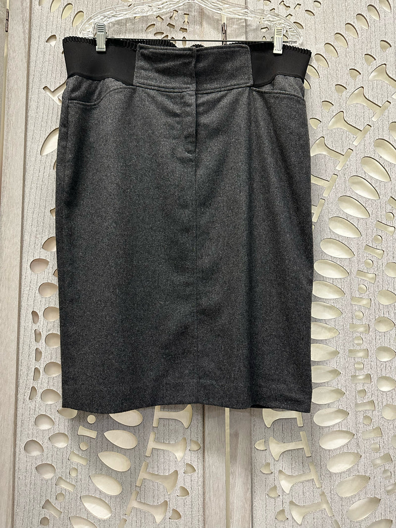 Dolce & Gabbana Wool Blend Black/Gray Solid Size 46 Skirt