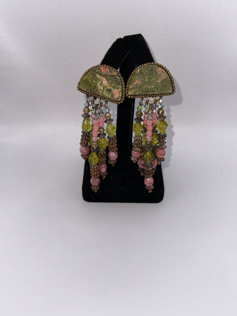 Chipita Agate Green/Pink Earrings
