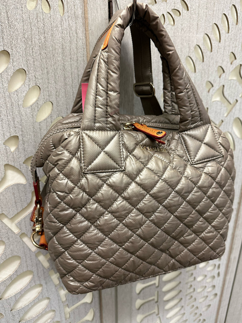 MZ Wallace Nylon Taupe Quilted Handbag