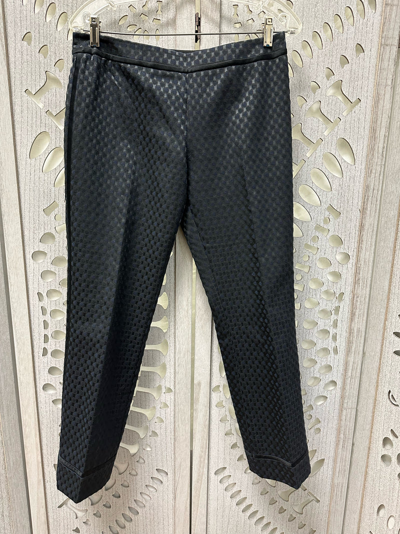 Tory Burch Polyblend Black/Blue Tonal medallion Size 4 Pants