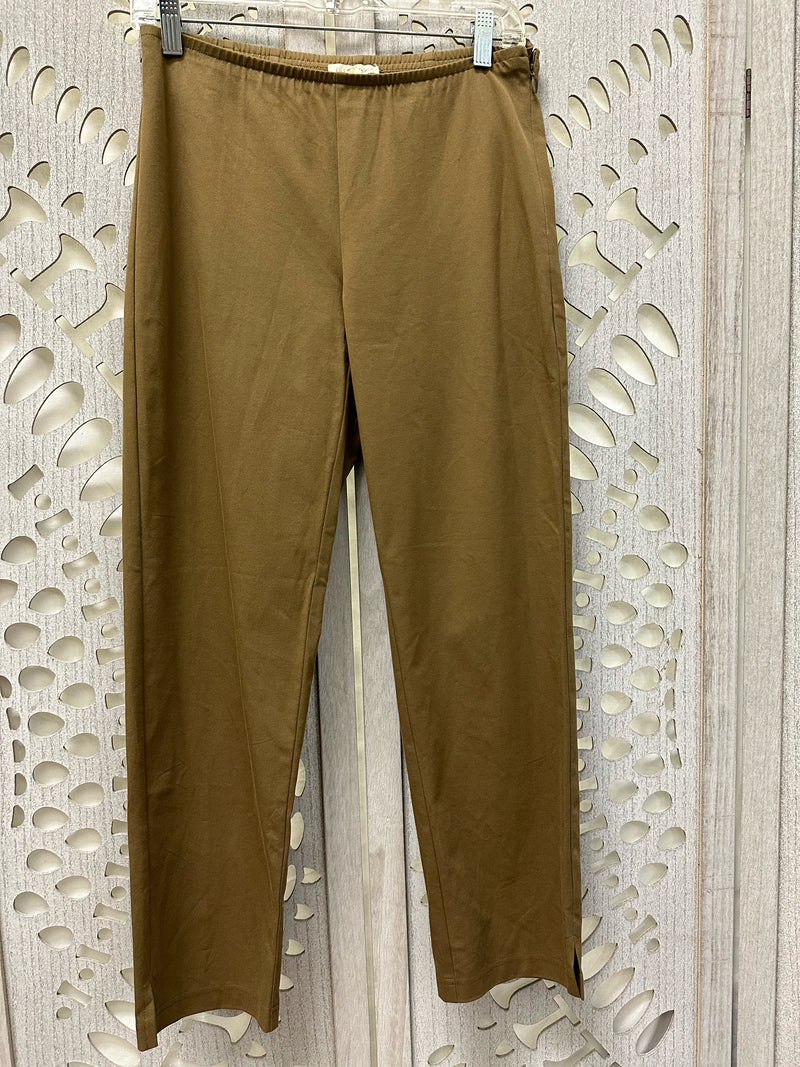 Eileen Fisher Organic Cotton Blend Olive Solid Size XS Pants