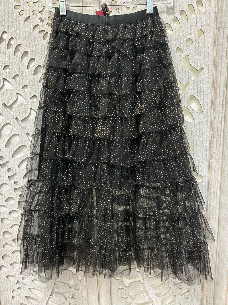 Goelia Polyester Black Netting Size S Skirt