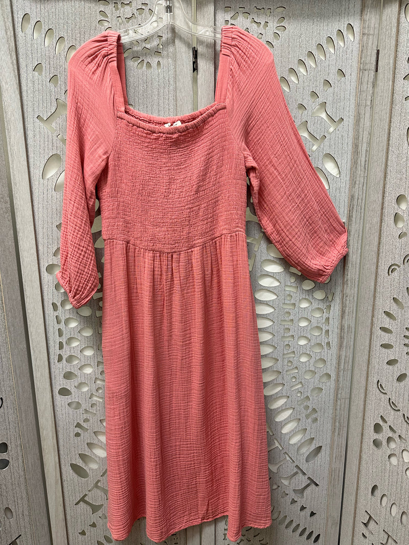 Beach Lunch lounge Cotton Pink Solid Size S Dress