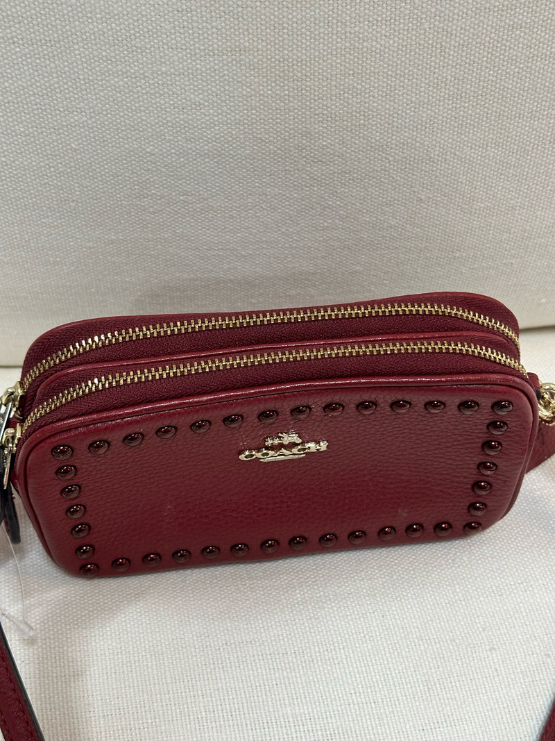 COACH Pebbled Leather Burgundy Handbag