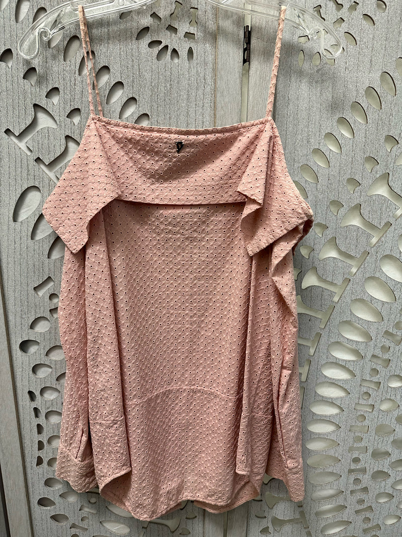 Dondup Cotton Pink Eyelet Size M Blouse