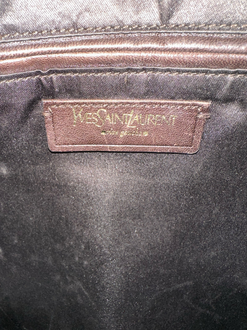 Yves Saint Laurent Leather Dark Brown Handbag