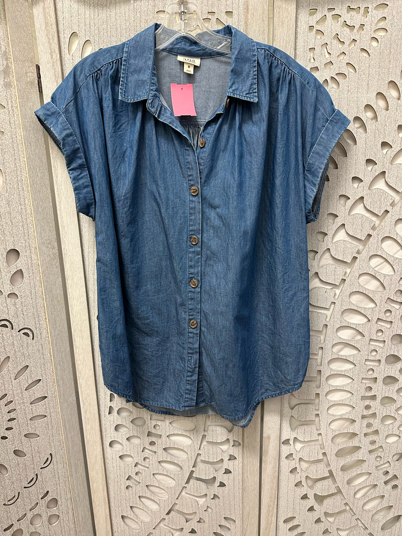 Ana Cotton Denim Solid Size M Blouse