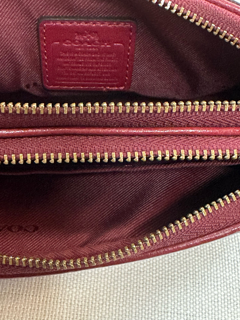 COACH Pebbled Leather Burgundy Handbag