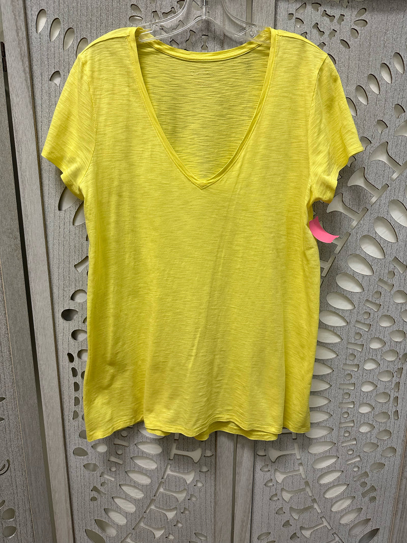 Lilly Pulitzer Pima Cotton Yellow Solid Size L T-shirt