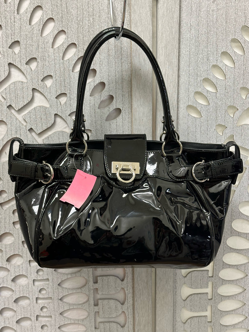 Salvatore Ferragamo Patent Leather Black Handbag