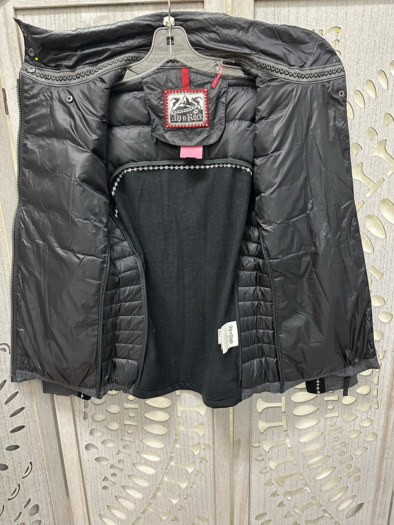 Alp-N-Rock Nylon Blend black/charcoal/white Quilted Size 2 Jacket