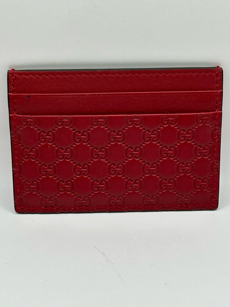 GUCCI Leather Red Guccissima Wallet