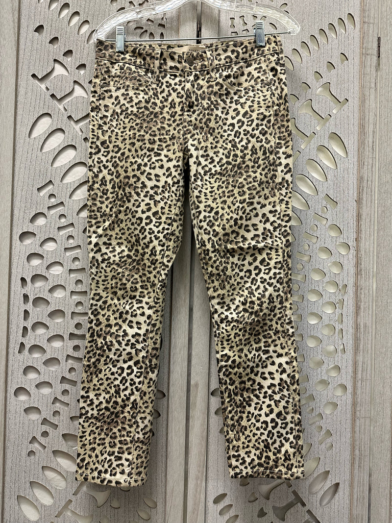 Rich & Skinny cotton/spandex Beige/taupe/ivory Animal Print Size S Pants