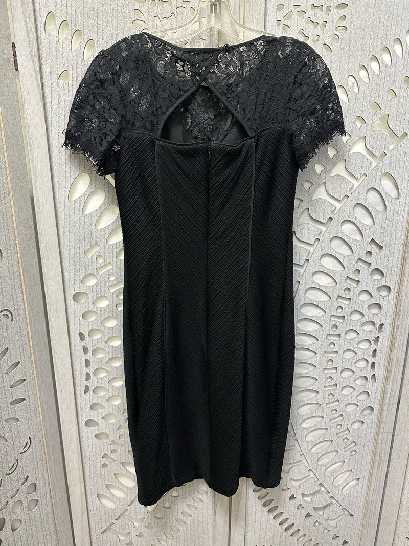 Nue by Shani Nylon Blend Black ribbed/lace Size 6 Dress