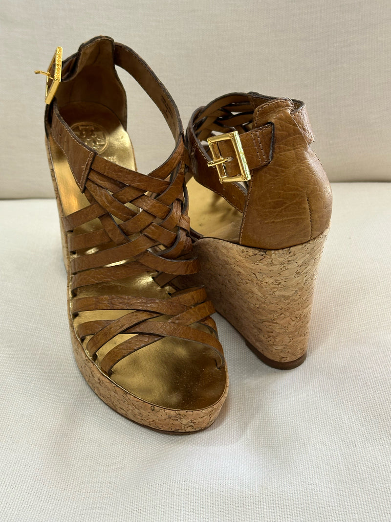 Tory Burch Leather upper Tan Size 9.5 Wedges