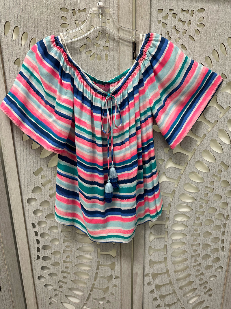 Lilly Pulitzer Rayon Multi Colors Stripes Size S Blouse