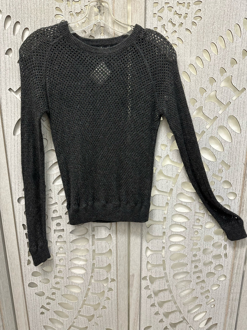 Theory Silk/Cashmere CHARCOAL Open Weave Size P Sweater