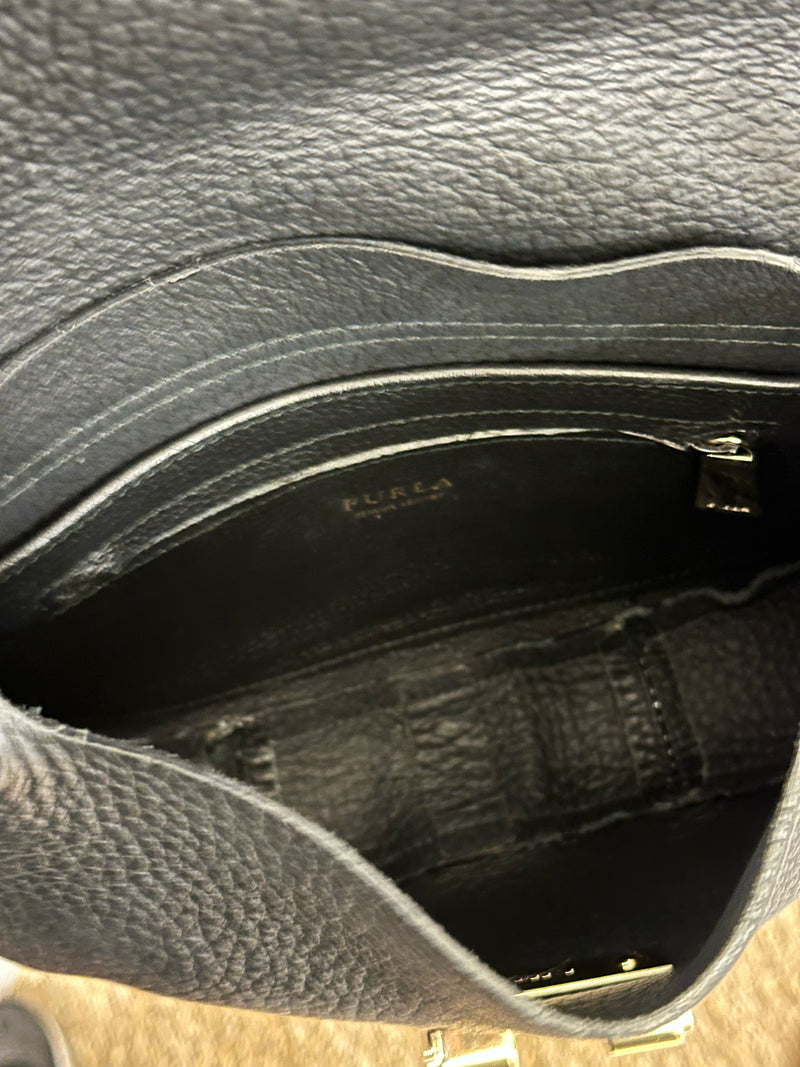 Furla Genuine Leather Black Handbag