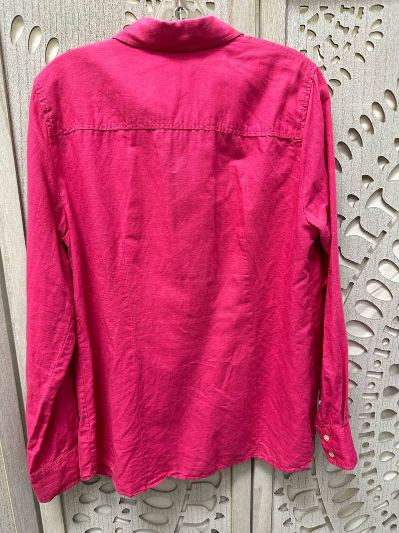 Kenar linen/cotton Hot Pink Solid Size L Blouse