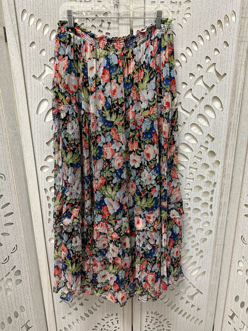 ANTHROPOLOGIE Modal Multi Colors Floral Size XL Skirt