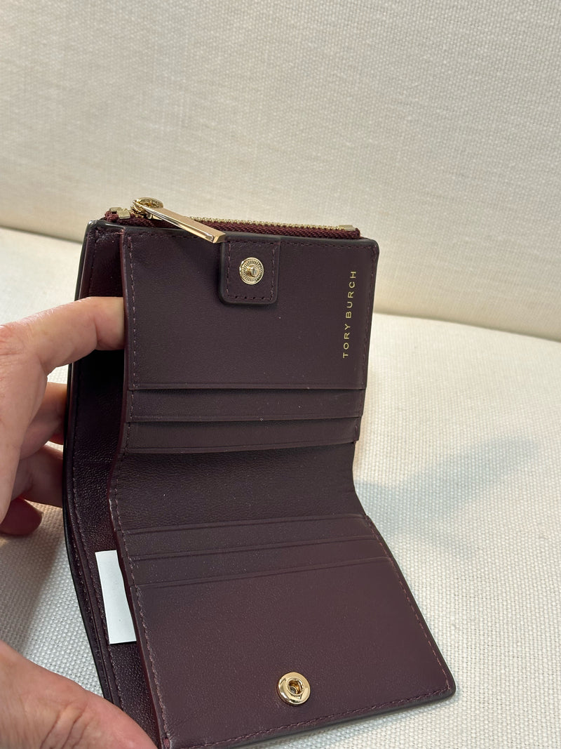 Tory Burch Leather Burgundy embossed lizard Wallet