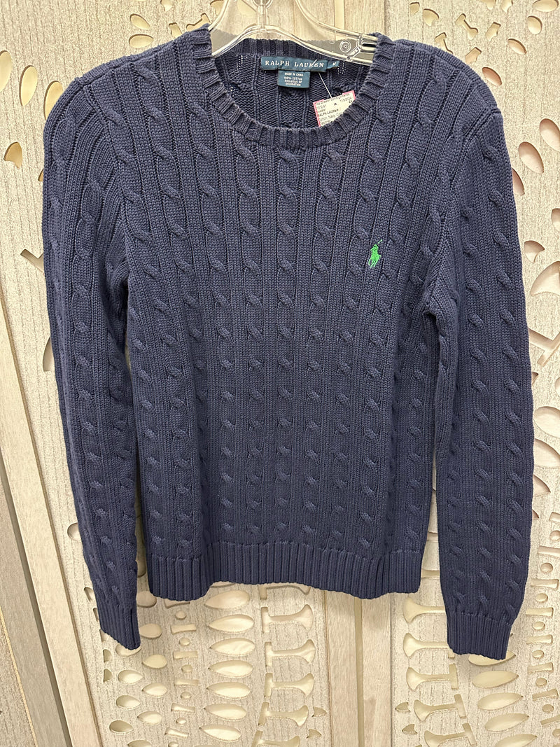 RALPH LAUREN Cotton Navy Cableknit Size M Sweater