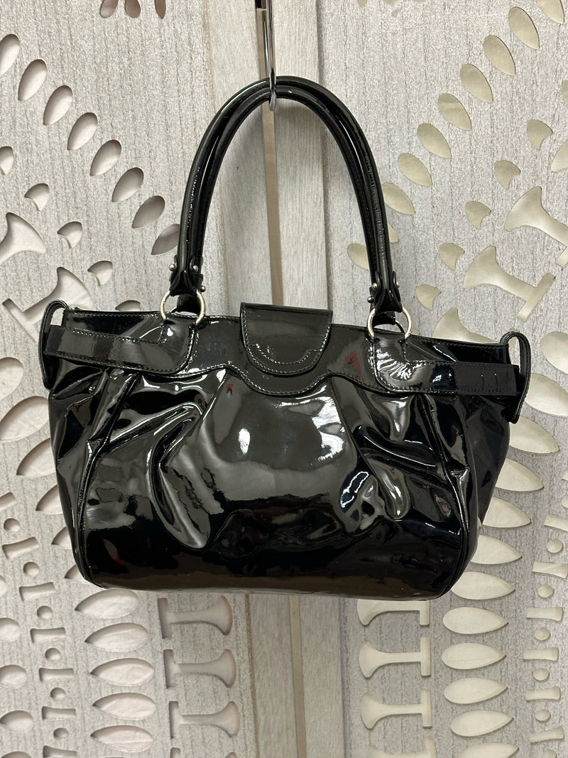 Salvatore Ferragamo Patent Leather Black Handbag