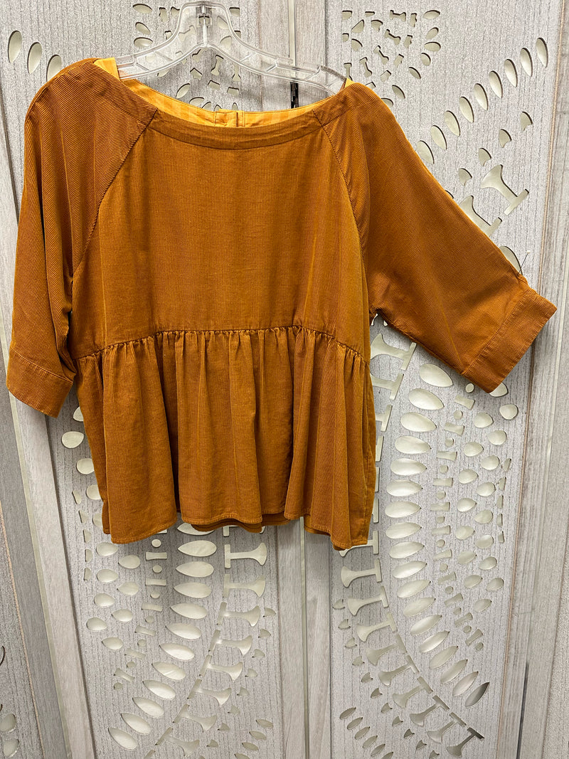 Maeve by Anthropologie Cotton Blend paprika Solid Size S Blouse