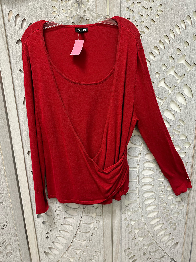 APT 9 Rayon Red Solid Size XL Sweater