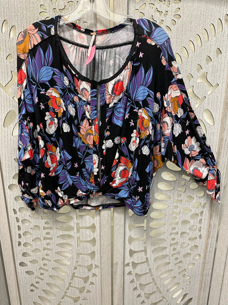 Free People Rayon Blend Multi Floral Size XS Blouse