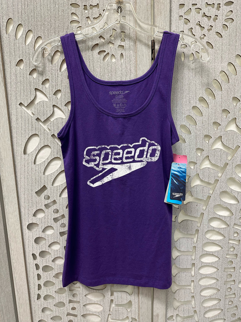 Speedo Cotton Blend Purple/White Logo Size M Athletic Wear