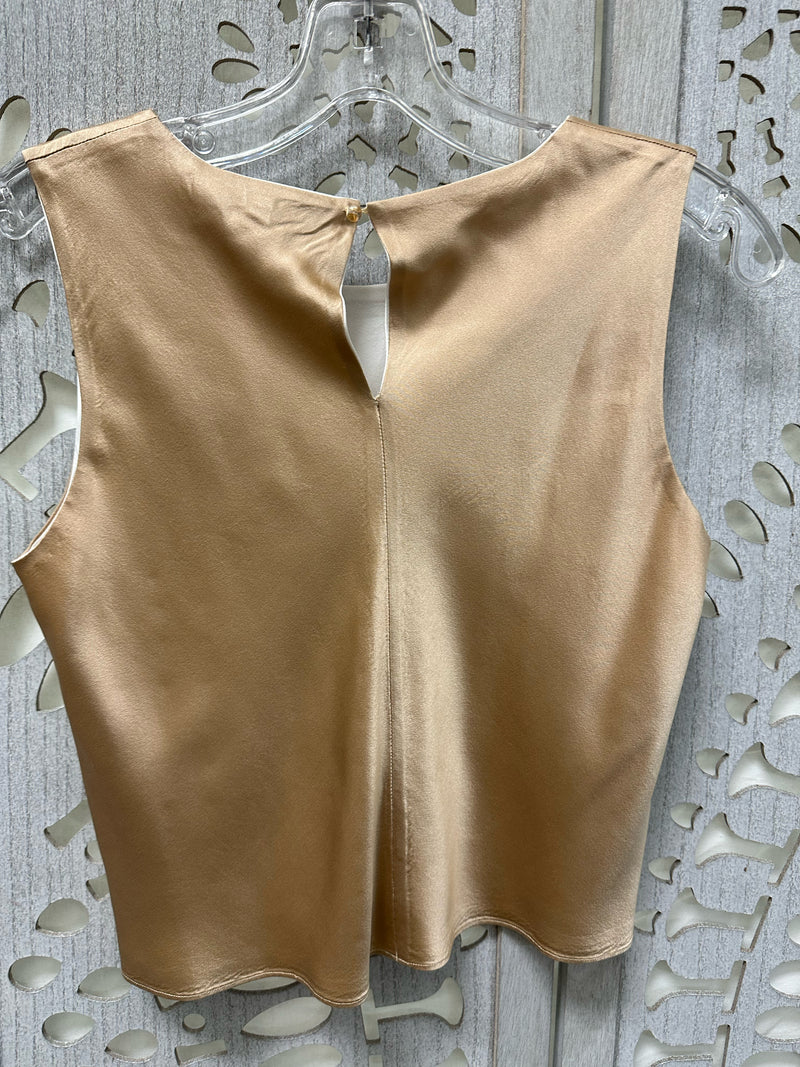 Nicole Delafield Silk warm tan Dots Size XS Shell