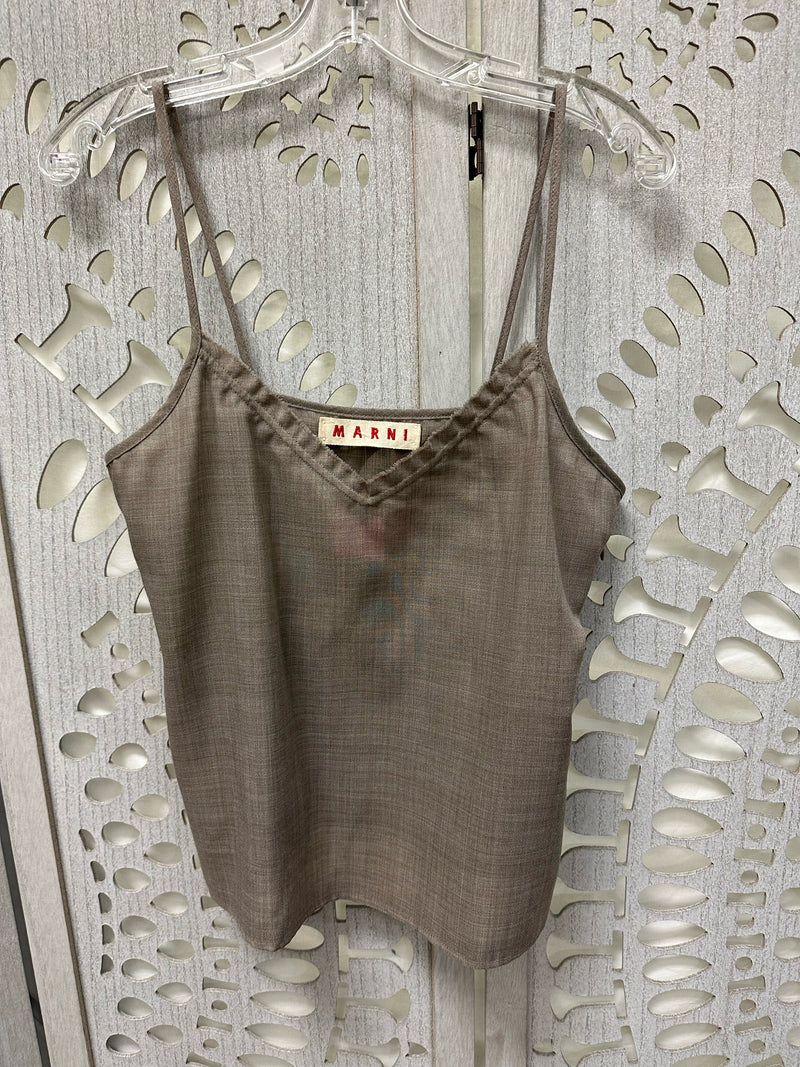 Marni Lana wood blend Taupe Solid Size M Camisole