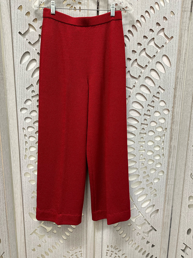 St. John Santana Knit Red Solid Size 4 Pants